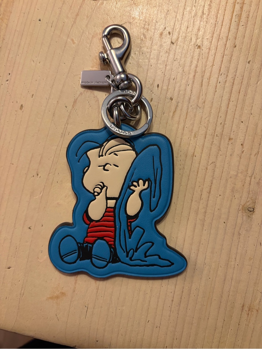 Coach Peanuts Blue Linus Leather Bag Charm